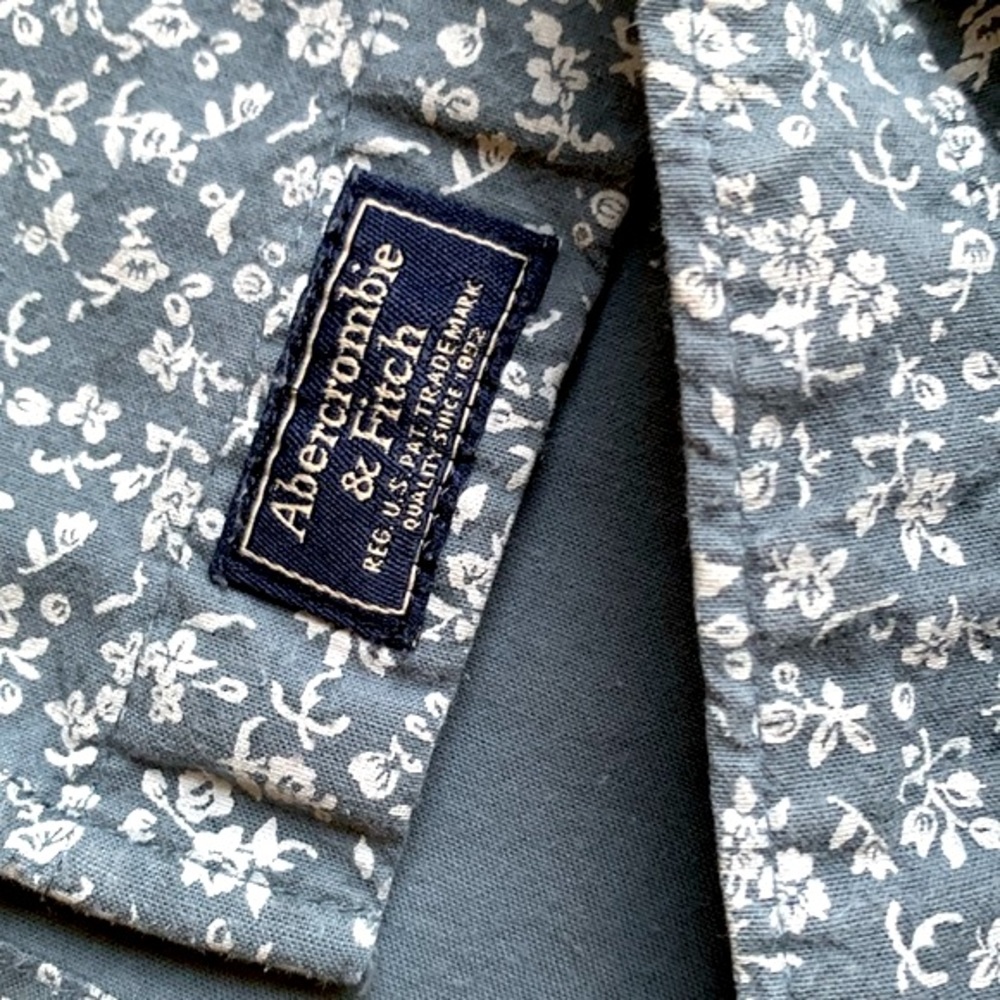 Abercrombie & Fitch Mens Floral Print Long Sleeve Button Shirt Size M Stretch - Picture 8 of 10
